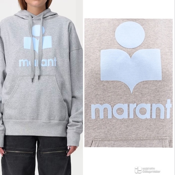 Isabel Marant Etoile Miley sweatshirt hoodie grey NWT - Picture 1 of 11